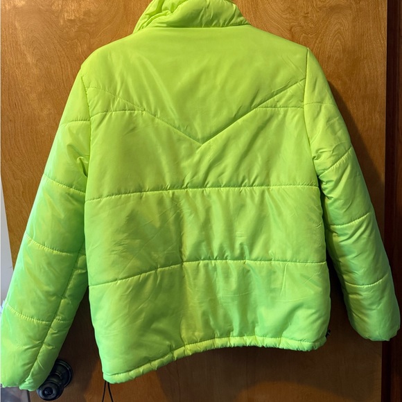 Outer Edge Neon Green Puffer Jacket - Picture 5 of 6